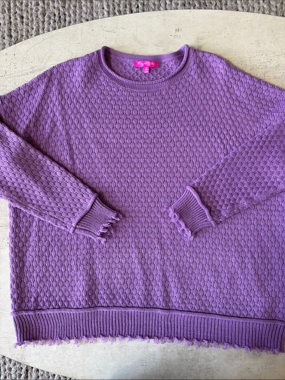 My Story purple oversized sweater